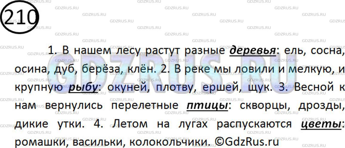 Фото решения 2: ГДЗ по Русскому языку 5 класса: Ладыженская Упр. 210
