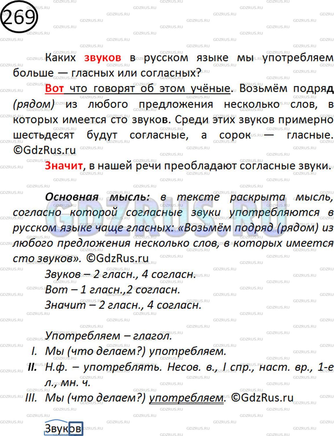 Фото решения 2: ГДЗ по Русскому языку 5 класса: Ладыженская Упр. 269