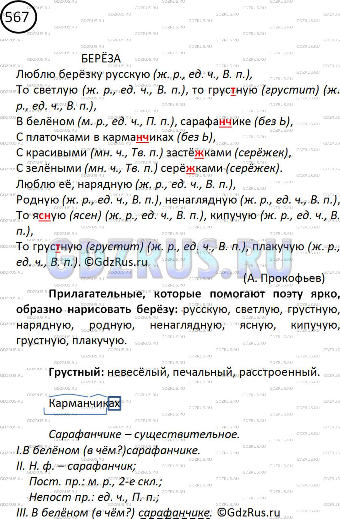 Фото решения 2: ГДЗ по Русскому языку 5 класса: Ладыженская Упр. 567