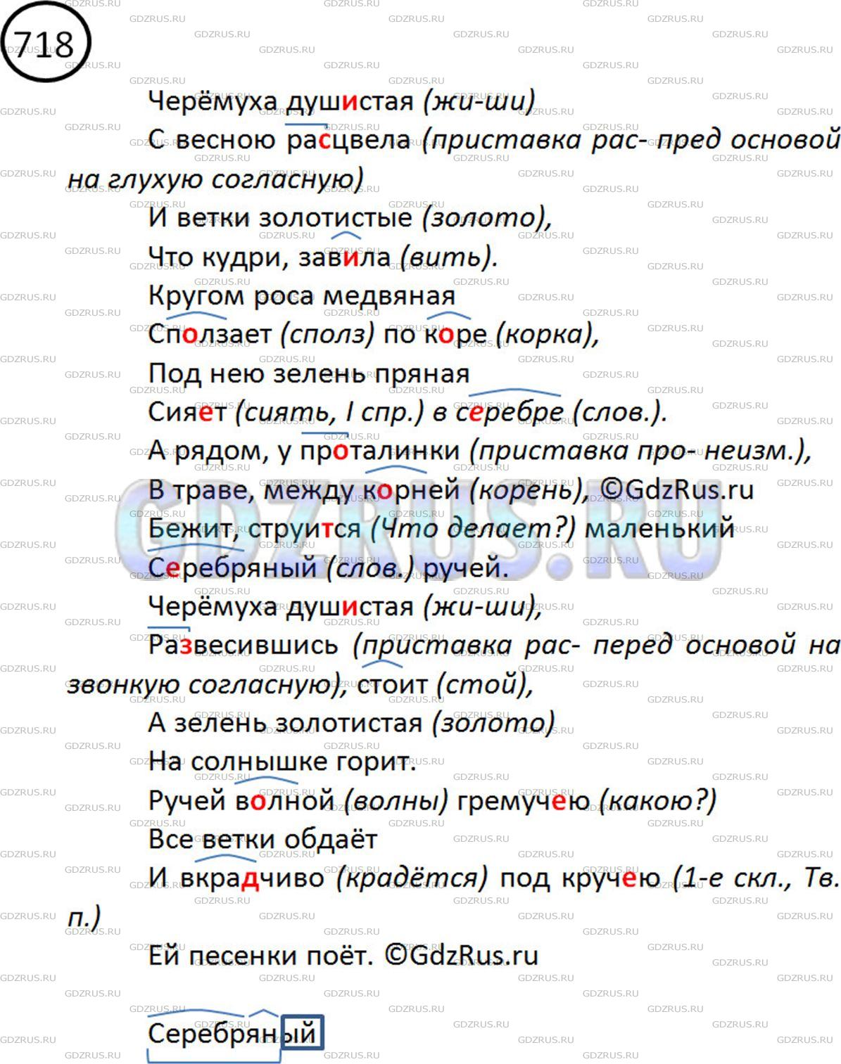 Фото решения 2: ГДЗ по Русскому языку 5 класса: Ладыженская Упр. 718