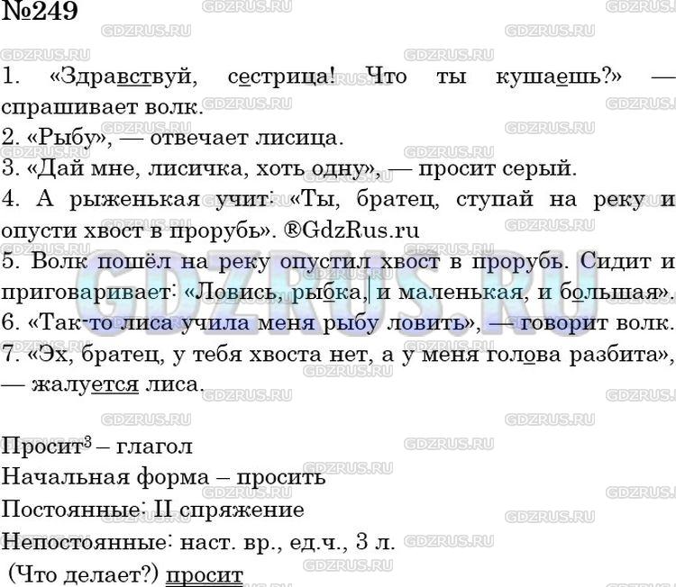 Фото решения 4: ГДЗ по Русскому языку 5 класса: Ладыженская Упр. 249