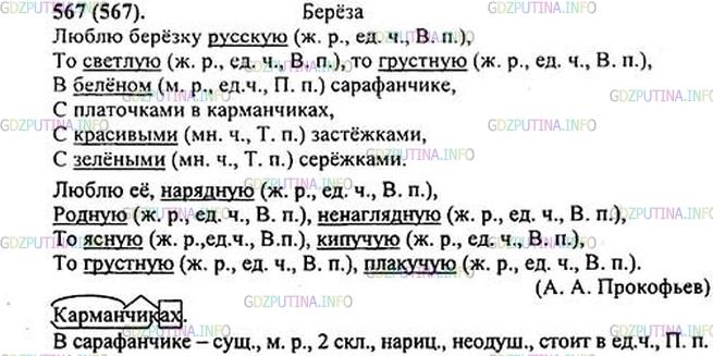 Фото решения 1: ГДЗ по Русскому языку 5 класса: Ладыженская Упр. 567
