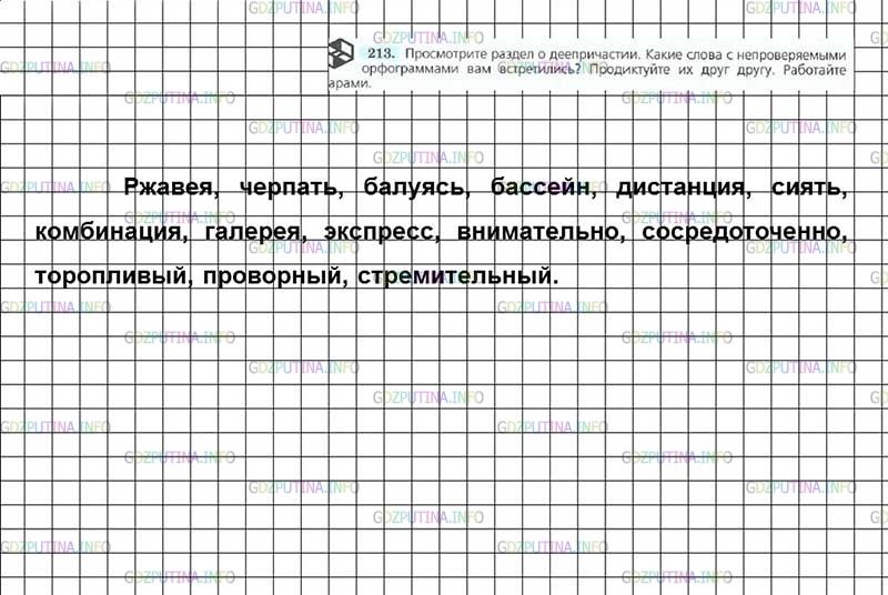 Фото решения 2: ГДЗ по Русскому языку 7 класса: Ладыженская Упр. 213