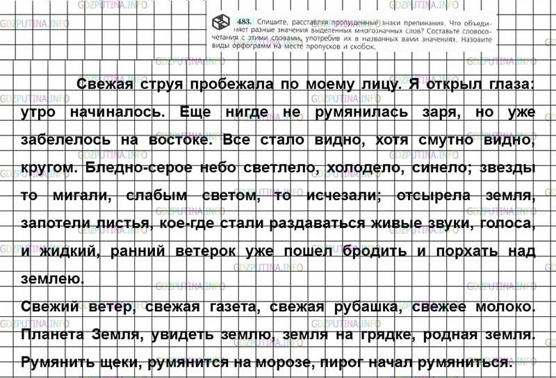 Фото решения 2: ГДЗ по Русскому языку 7 класса: Ладыженская Упр. 483