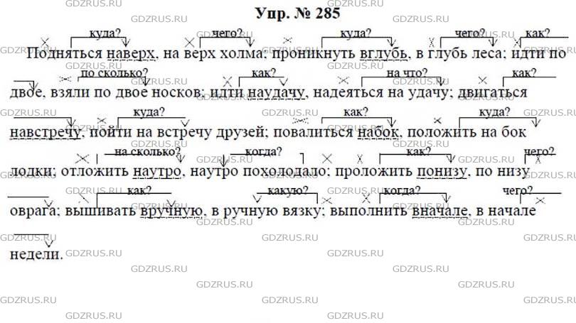 Врассыпную как пишется. Русский язык 7 класс ладыженская номер 285. 285 Упражнение по русскому языку 7.