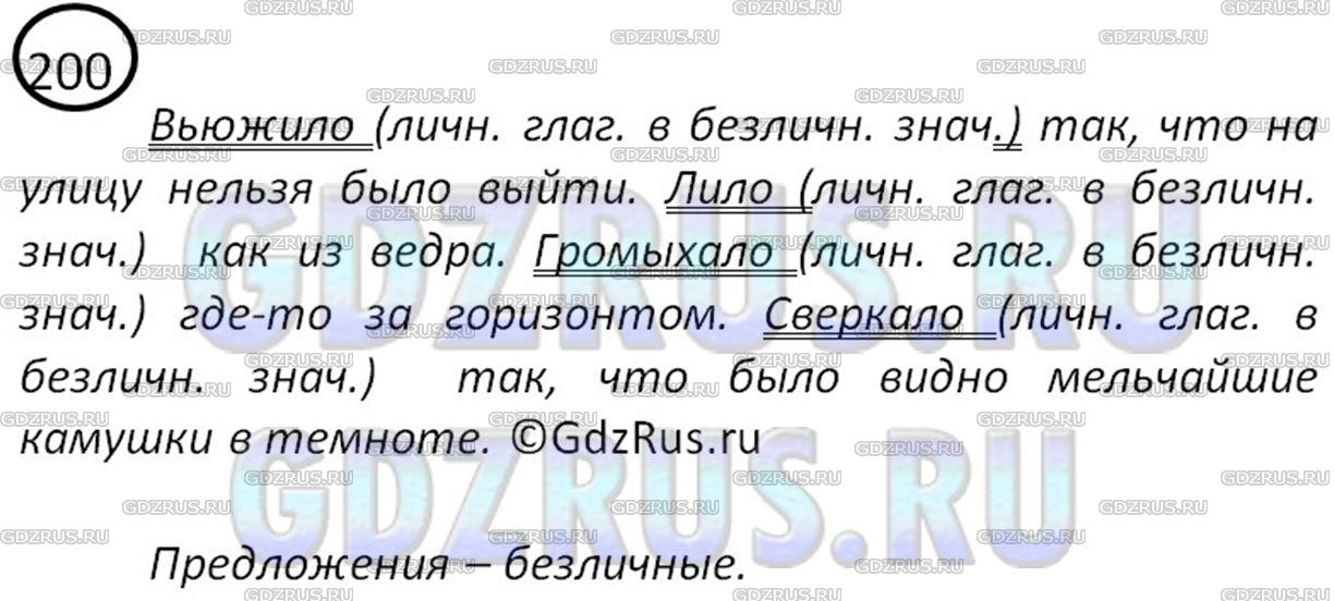 Фото решения 3: ГДЗ по Русскому языку 8 класса: Ладыженская Упр. 200