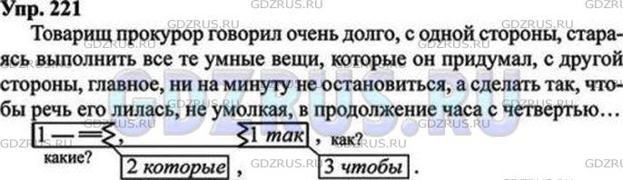 Фото решения 1: ГДЗ по Русскому языку 9 класса: Ладыженская Упр. 221