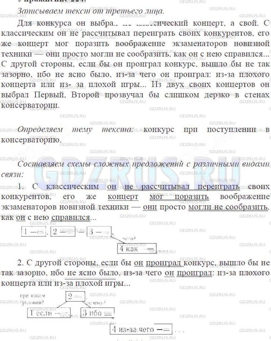 Фото решения 3: ГДЗ по Русскому языку 9 класса: Ладыженская Упр. 224